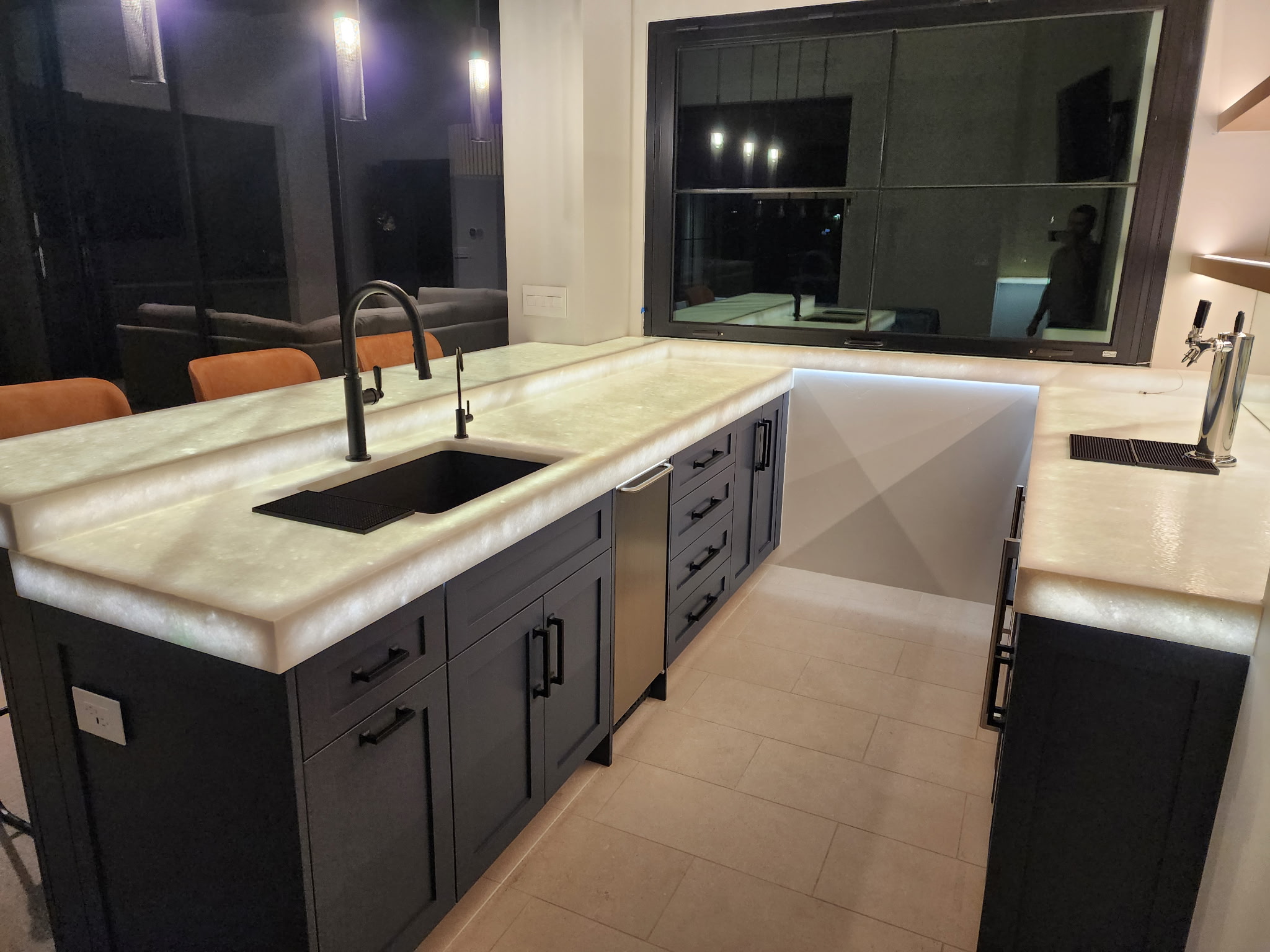 Home bar with cabinetry